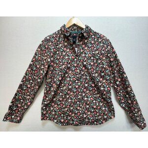 Statements Women's Button Up Cotton Shirt Size 6 Multi Ditsy Floral Long Sleeve